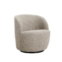 Fauteuil pivotant Brume en tissu bouclé gris