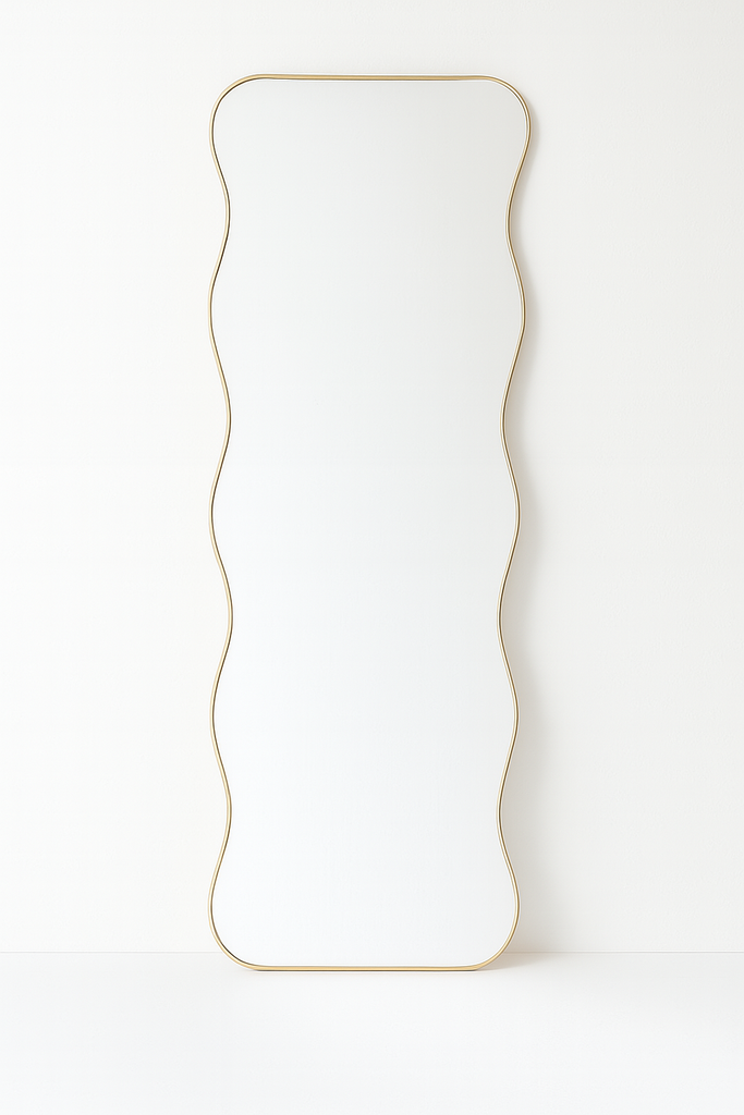 Miroir rectangle Ondule bordure doré
