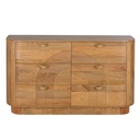 Commode double Aureus 6 tiroirs en bois de manguier et métal coloris laiton