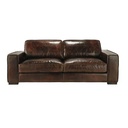 Canapé convertible Colonel 3 places en cuir marron