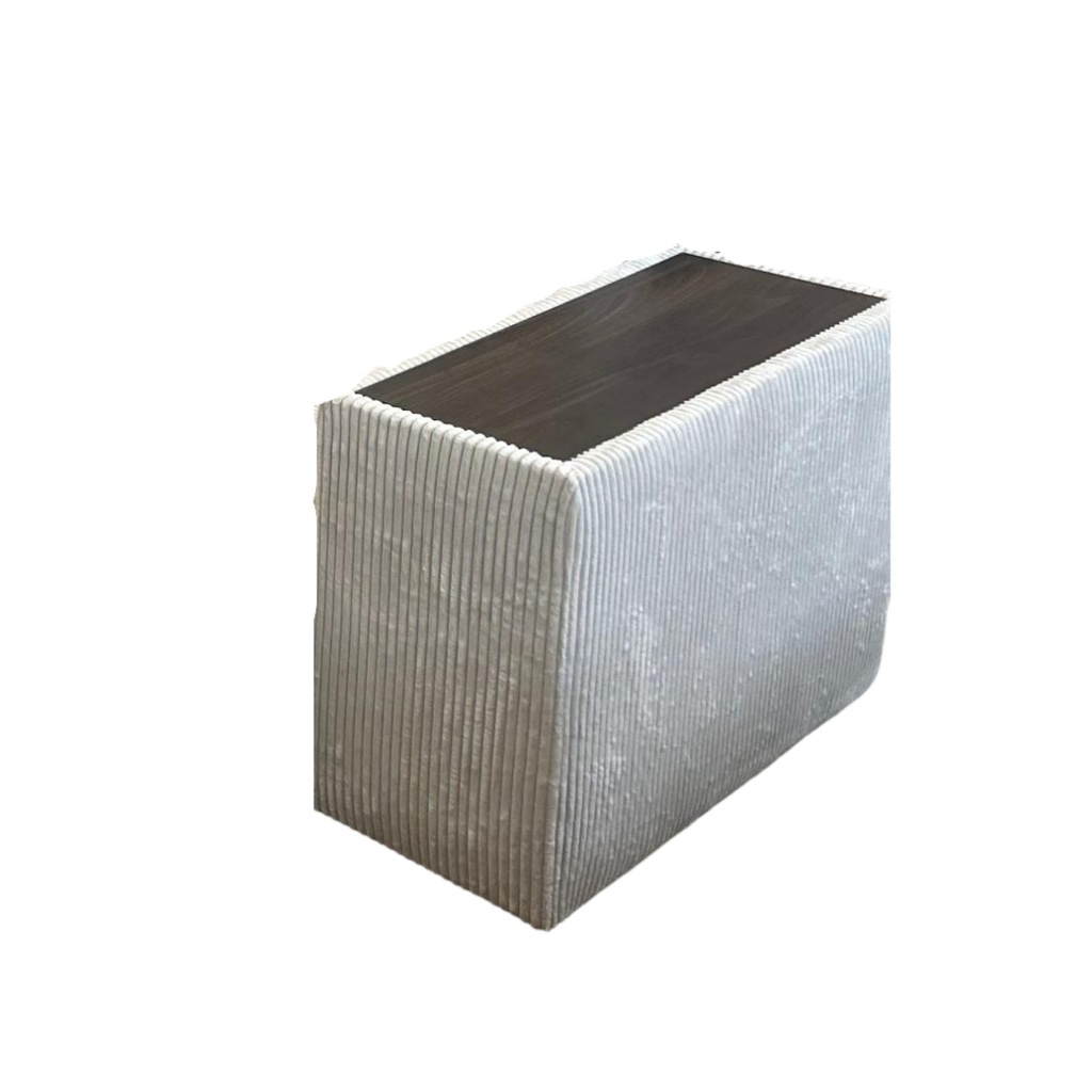 Accoudoir Oman pour canapé modulable en velours côtelé beige