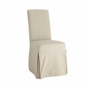 MARGAUX - Housse longue de chaise en coton mastic