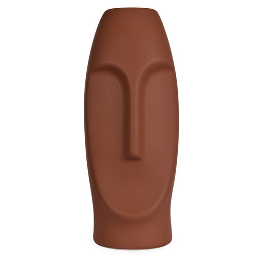 [OPJ013665CV] VISAGE - Vase en grès cérame terracotta 13,7x12,3 cm
