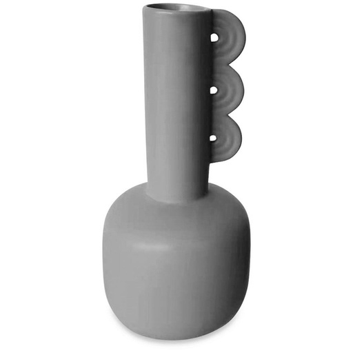 [OPJ014065CV] ONDE MASTIC - Vase en grès cérame gris 12x26 cm