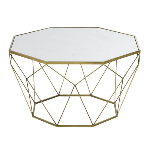 [CN522979] BLOSSOM - Table basse en marbre blanc et métal coloris laiton doré