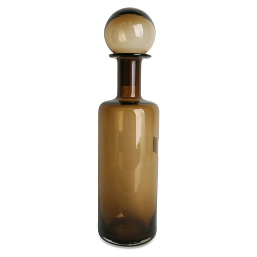 [OPJ012865] Vase bouteille en verre ambre 11x41cm