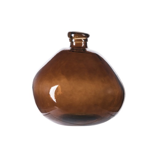[BAD370410] SIMPLICITY - Vase en verre transparent marron ambre H23cm