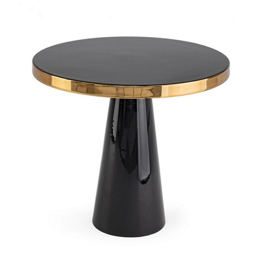 [BIZ0746724] NANDIKA - Table en acier noir et laiton Ø51cm
