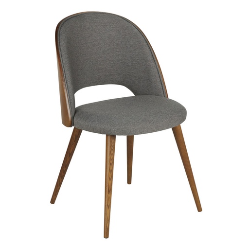 [CN622002] SYSLEY - Chaise grise et pieds en bois de chêne