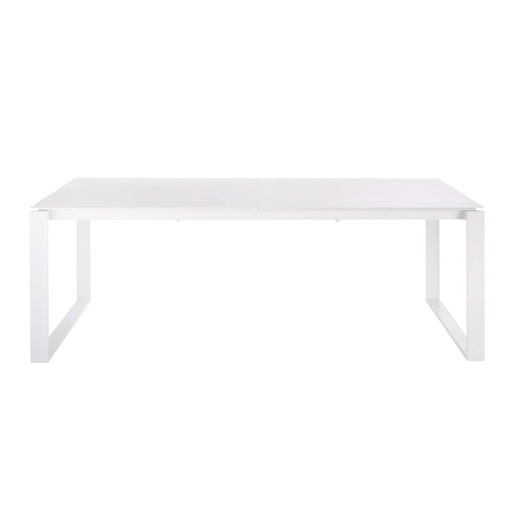[CN819836M] GUAM - Table de jardin en aluminium blanc 8/10 personnes