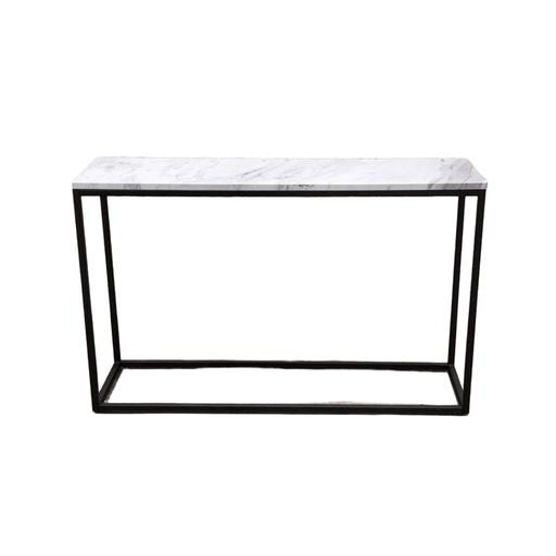 [KEN301019] Console Neroli en marbre blanc et métal noir