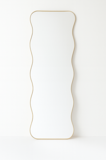 [OPJ017592] Miroir rectangle Ondule bordure doré