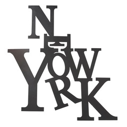 [CN420072] NEW YORK - Déco murale en métal noir