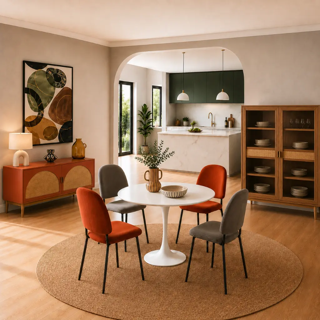 Table à manger ronde Circle blanche 4/5 personnes
