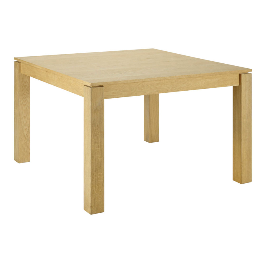 Table carrée extensible en chêne pour 4 à 8 personnes - design épuré - Dakar, Sénégal