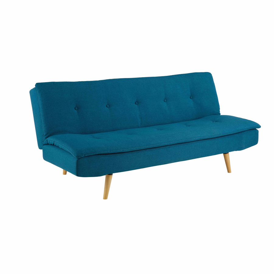 DAKOTA - Banquette convertible 2/3 places bleu pétrole