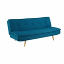 DAKOTA - Banquette convertible 2/3 places bleu pétrole