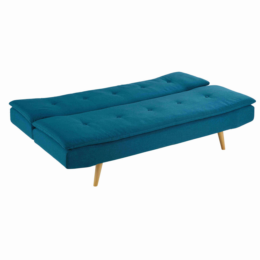 DAKOTA - Banquette convertible 2/3 places bleu pétrole