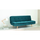 DAKOTA - Banquette convertible 2/3 places bleu pétrole