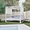 CARAIBES - Lit de jardin en aluminium blanc