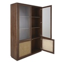 PARISCHIC - Vitrine 4 portes cannage en rotin