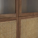 PARISCHIC - Vitrine 4 portes cannage en rotin