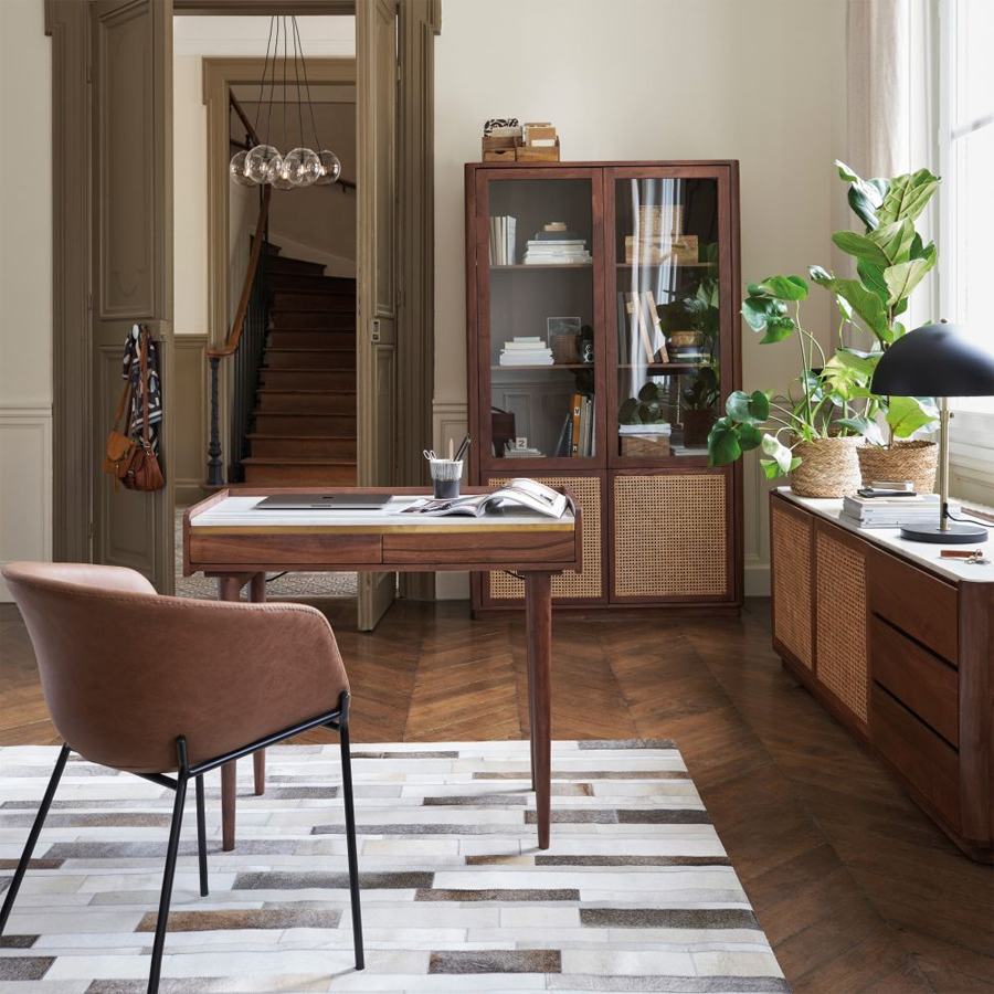 PARISCHIC - Vitrine 4 portes cannage en rotin
