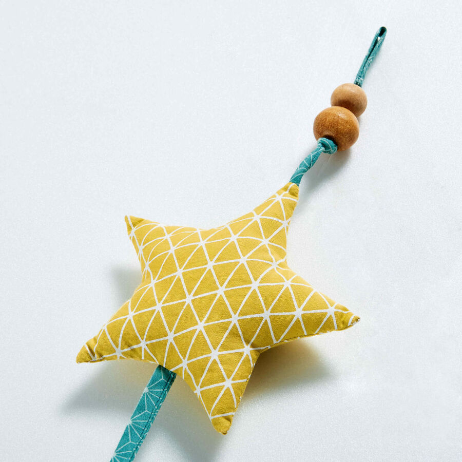 HAPPY - Guirlande étoiles en coton imprimé