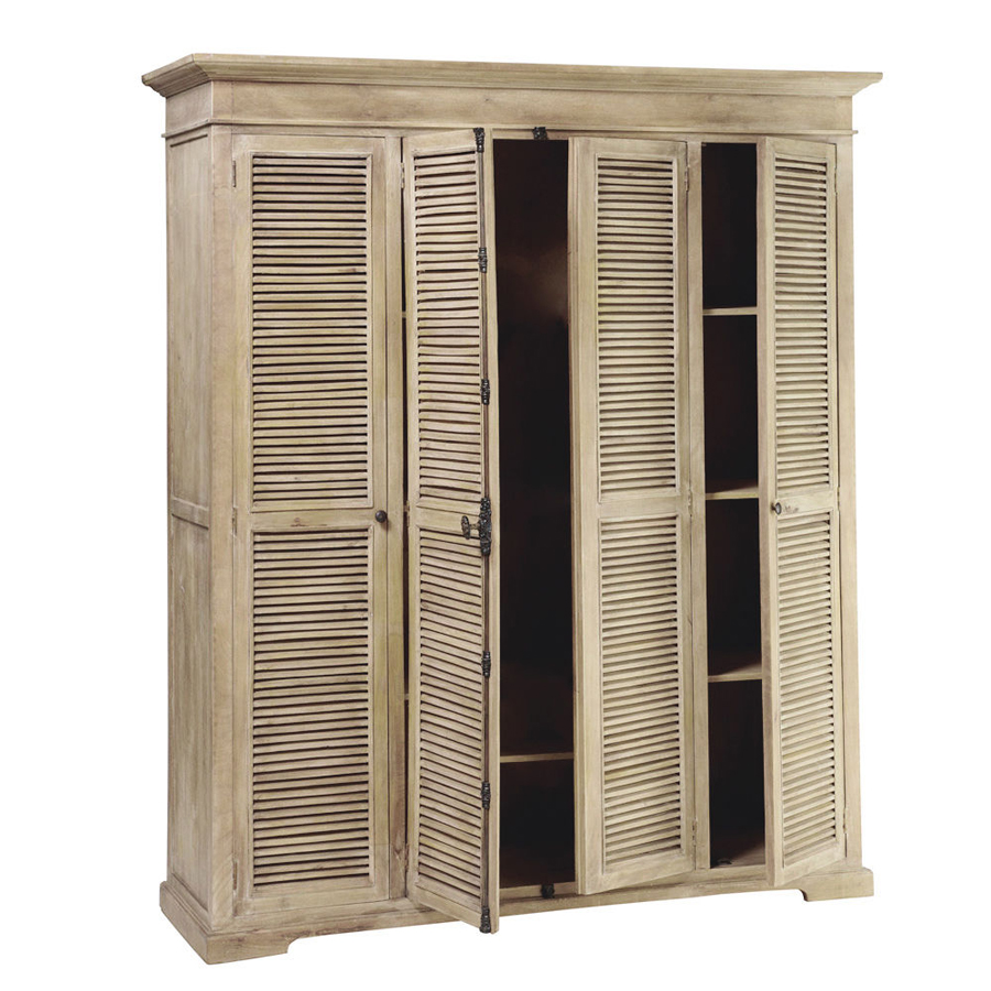 Dressing PERSIENNES en bois de manguier et acacia pour chambre élégante à Dakar, Sénégal