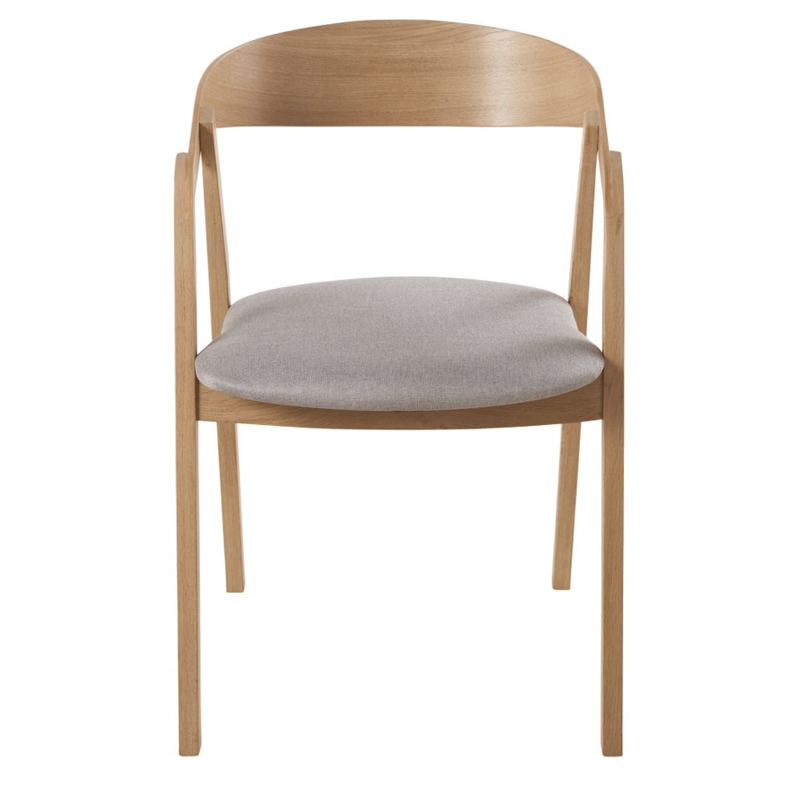 Chaise professionnelle Oakham Business en hêtre et textile gris, vue de face - Dakar, Sénégal
