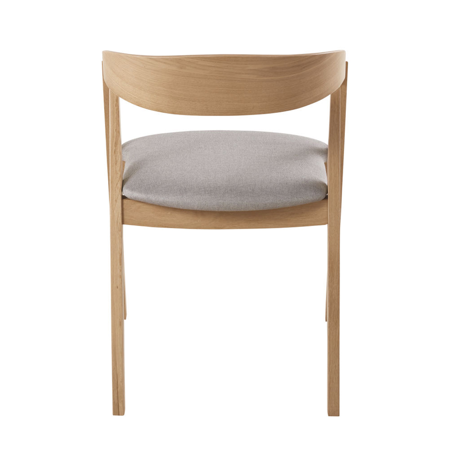 Chaise Oakham Business en hêtre et textile gris, vue arrière - Design professionnel et moderne - Dakar, Sénégal