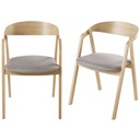 Deux chaises professionnelles Oakham Business empilées en bois de hêtre et textile gris, design fonctionnel et pratique - Dakar, Sénégal