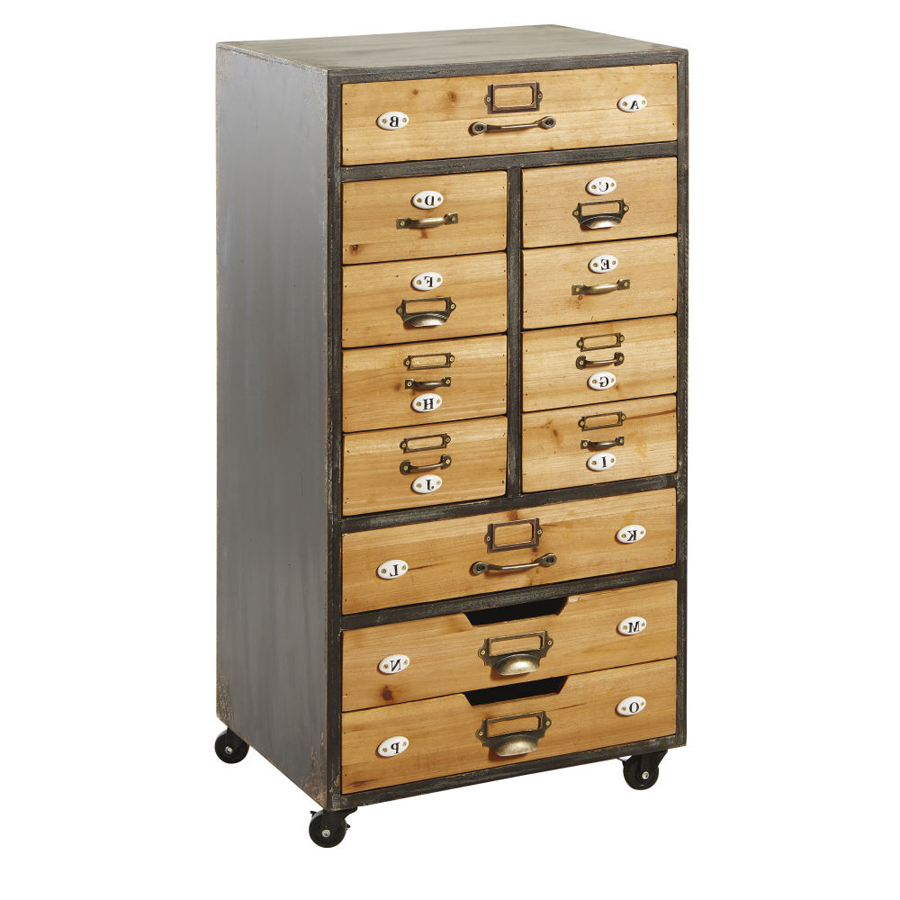 HAROLD - Meuble de rangement 12 tiroirs à roulettes