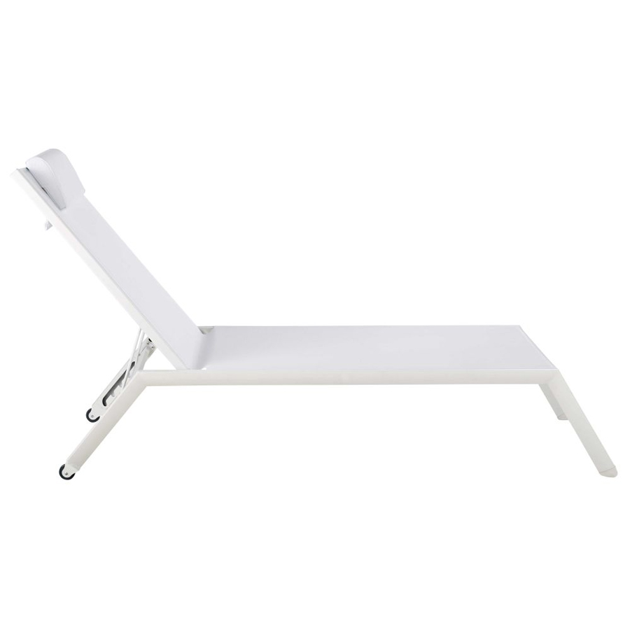 Bain de soleil YUZU en aluminium avec toile plastifiée blanche pour terrasse moderne à Dakar, Sénégal
