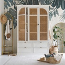 TIARA - Miroir fenêtre en métal doré 90x140