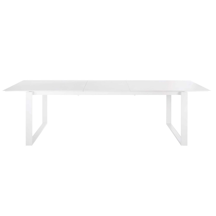 GUAM - Table de jardin extensible en aluminium blanc 8/10 personnes