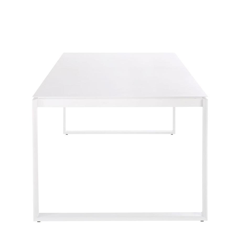 GUAM - Table de jardin extensible en aluminium blanc 8/10 personnes