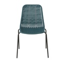 BOAVISTA - Chaise de jardin en résine tressée vert et métal noir