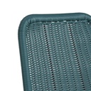 Zoom sur les détails de la résine tressée de la chaise Boavista vert et métal noir - Dakar, Sénégal