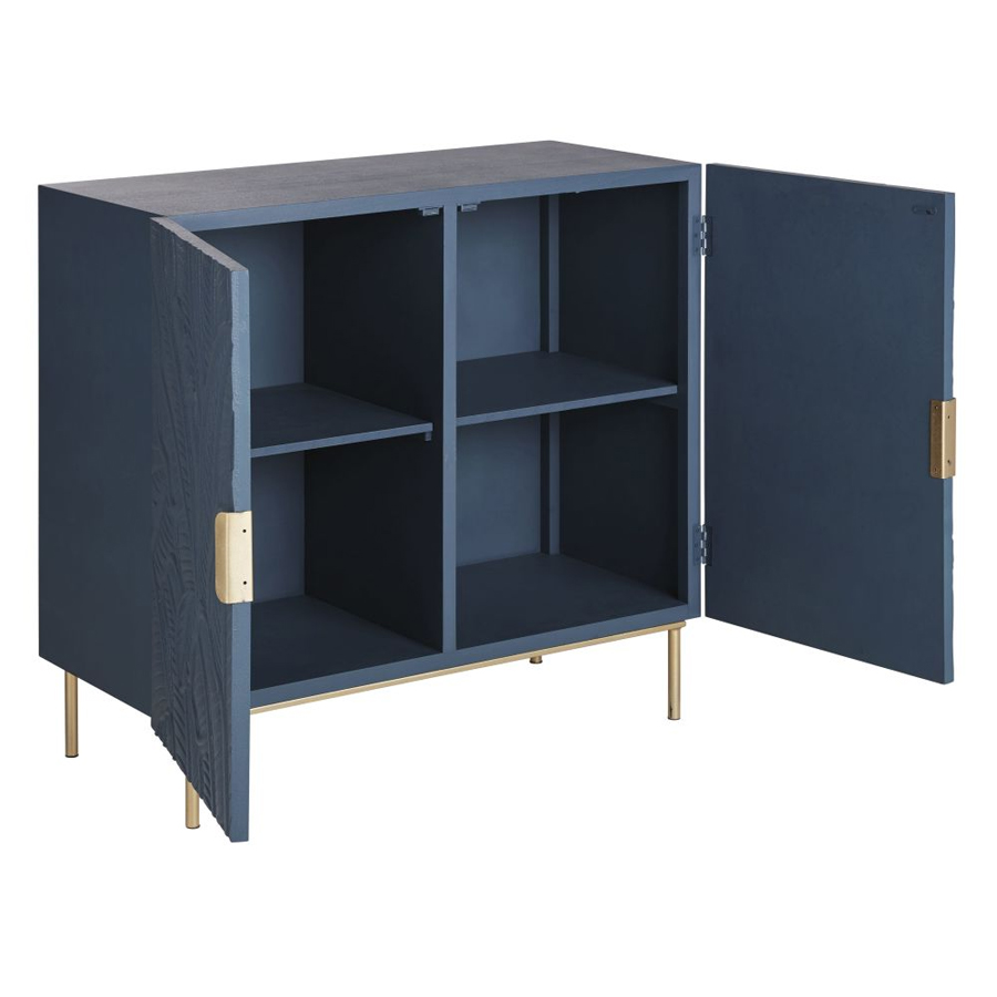 Buffet PALMO 2 portes motifs sculptés bleus pour décoration intérieure à Dakar, Sénégal