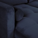OLIVIA - Canapé d'angle convertible 4/5 places en velours bleu nuit
