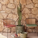 Deux fauteuils Marambaia sur une terrasse en pierre avec un cactus décoratif - Dakar, Sénégal