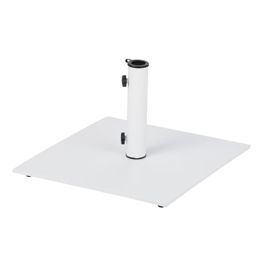 FUZU - Pied de parasol carré en acier blanc 25 kg