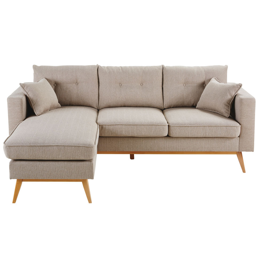 BROOKE - Canapé d'angle 3/4 places beige