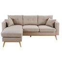 BROOKE - Canapé d'angle 3/4 places beige