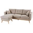 BROOKE - Canapé d'angle 3/4 places beige