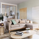 BROOKE - Canapé d'angle 3/4 places beige