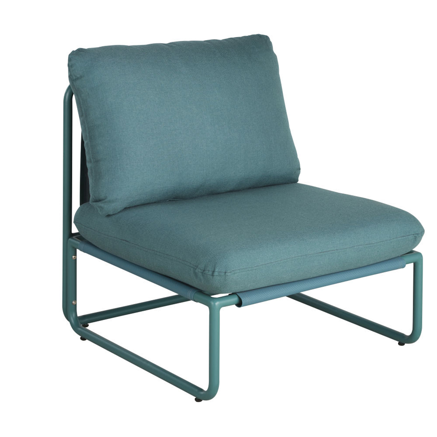 CARILO - Chauffeuse pour canapé de jardin modulable bleu vert