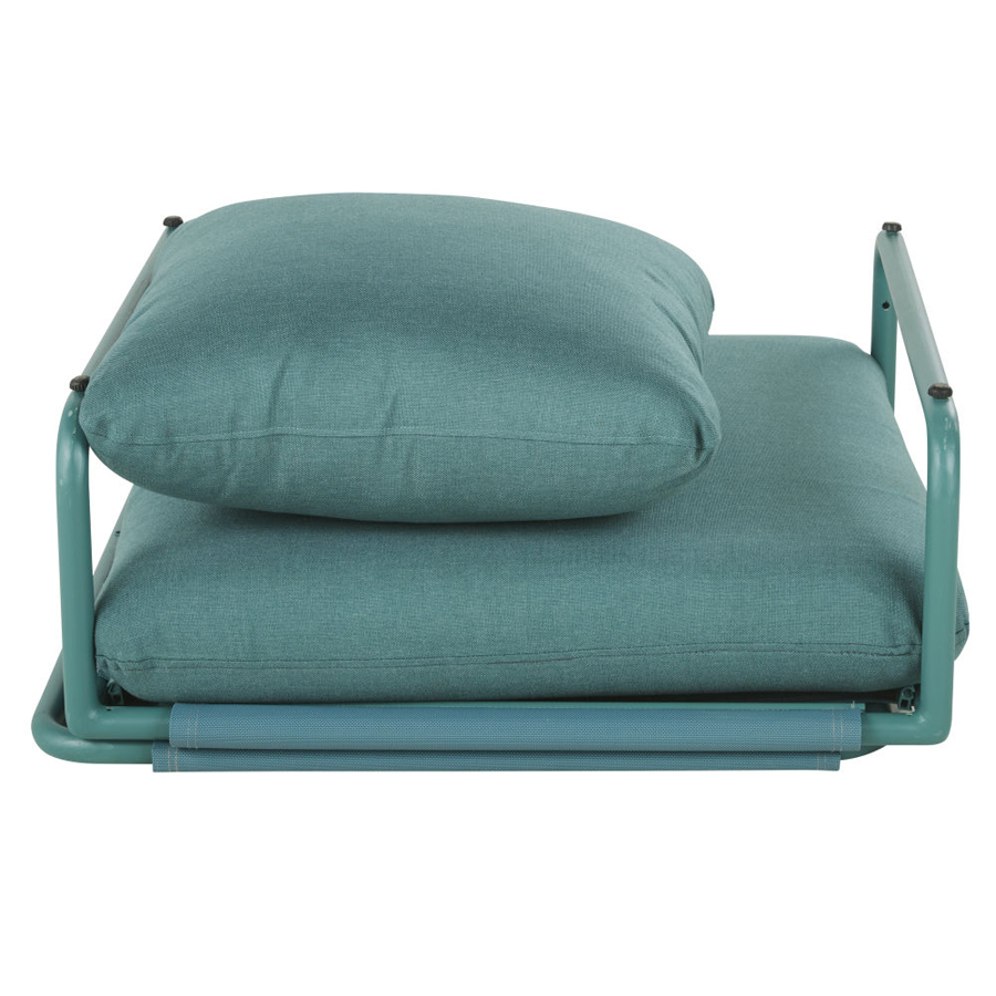 CARILO - Chauffeuse pour canapé de jardin modulable bleu vert