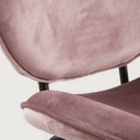 LUNA - Chaise en velours rose et métal noir